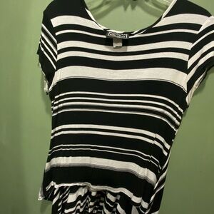 Avenue Monochrome Striped Short Sleeve Tee